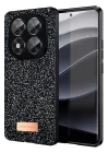 Onegif Xiaomi Redmi Note 14 Pro 5G Bright Simli Kapak - Siyah
