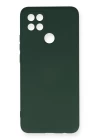 Oppo A15 Kılıf Nano içi Kadife Silikon - Koyu Yeşil