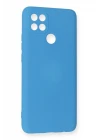 Oppo A15 Kılıf Nano içi Kadife Silikon - Mavi