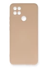 Oppo A15 Kılıf Nano içi Kadife Silikon - Pudra