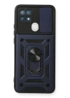 Oppo A15 Kılıf Pars Lens Yüzüklü Silikon - Lacivert
