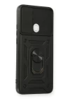 Oppo A15 Kılıf Pars Lens Yüzüklü Silikon - Siyah