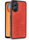 Oppo A38 Kılıf Aras Deri Kapak - Kırmızı