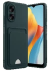 Oppo A38 Kılıf Kelvin Kartvizitli Silikon - Koyu Yeşil