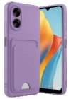 Oppo A38 Kılıf Kelvin Kartvizitli Silikon - Lila