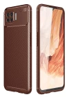 Oppo A73 Kılıf Auto Focus Karbon Kapak - Kahverengi