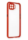 Oppo A73 Kılıf Miami Şeffaf Silikon - Kırmızı