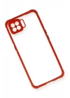 Oppo A73 Kılıf Miami Şeffaf Silikon - Kırmızı