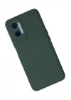 Oppo A96 Kılıf Nano içi Kadife Silikon - Koyu Yeşil