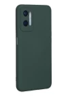 Oppo A96 Kılıf Nano içi Kadife Silikon - Koyu Yeşil