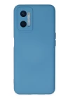 Oppo A96 Kılıf Nano içi Kadife Silikon - Mavi