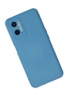 Oppo A96 Kılıf Nano içi Kadife Silikon - Mavi