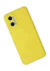 Oppo A96 Kılıf Nano içi Kadife Silikon - Sarı
