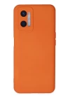 Oppo A96 Kılıf Nano içi Kadife Silikon - Turuncu