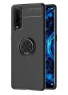 Oppo Find X2 Kılıf Range Yüzüklü Silikon - Siyah