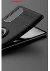 Oppo Find X2 Kılıf Range Yüzüklü Silikon - Siyah-Mavi