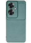 Oppo Reno 11F Kılıf Auto Focus Karbon Kapak - Koyu Yeşil