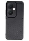 Oppo Reno 11F Kılıf Auto Focus Karbon Kapak - Siyah
