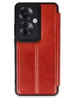 Oppo Reno 11F Kılıf Flip Cover - Kırmızı