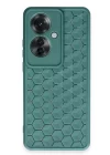 Oppo Reno 11F Kılıf Petek Silikon Kapak - Koyu Yeşil