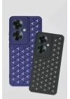 Oppo Reno 11F Kılıf Petek Silikon Kapak - Lacivert