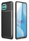 Oppo Reno 4 Lite Kılıf Auto Focus Karbon Kapak - Siyah