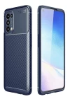 Oppo Reno 5 Kılıf Auto Focus Karbon Kapak - Lacivert
