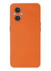 Oppo Reno 7 Lite Kılıf Nano içi Kadife Silikon - Turuncu