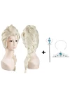 Örgülü Karlar Ülkesi Frozen Elsa Peruğu Tacı ve Sopası Çocuk Boy