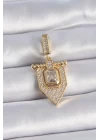 Pirinç Gold Renk Baget Zirkon Taşlı Ajda Charm - TJ-BC1011