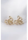 Pirinç Gold Renk Fiyonk Küpe - TJ-BKP8944