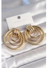 Pirinç Gold Renk Halka Model Kadın Küpe - TJ-BKP8715