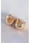 Pirinç Gold Renk İçi Boş Minimal Topçuk Küpe - TJ-BKP8984