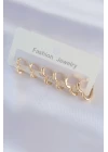 Pirinç Gold Renk Kalp Model Küpe Seti - TJ-BKP8992