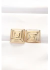 Pirinç Gold Renk Kare Form Küpe - TJ-BKP8879
