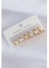 Pirinç Gold Renk Oval Bombeli Küpe Seti - TJ-BKP8996