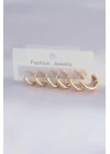 Pirinç Gold Renk Oval Küpe Seti - TJ-BKP8998
