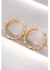 Pirinç Gold Renk Zincir Model Halka Küpe - TJ-BKP8970