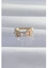Pirinç Gold Renk Zirkon Taş Kaplama Earcuff Küpe - TJ-BKP9337