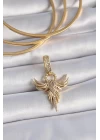 Pirinç Gold Renk Zirkon Taşlı Anka Kuşu Model Ajda Charm - TJ-BC1005