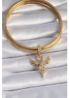 Pirinç Gold Renk Zirkon Taşlı Anka Kuşu Model Ajda Charm - TJ-BC1005