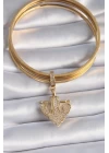 Pirinç Gold Renk Zirkon Taşlı Çapa Model Ajda Charm - TJ-BC1000