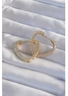 Pirinç Gold Renk Zirkon Taşlı Motifli Kalp Küpe - TJ-BKP9285