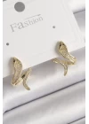 Pirinç Gold Renk Zirkon Taşlı Yılan Model Kadın Küpe - TJ-BKP9790