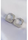 Pirinç Gümüş Renk Kare Küpe - TJ-BKP8987