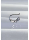Pirinç Gümüş Renk Zirkon Taş Kaplama Earcuff Küpe - TJ-BKP9336