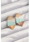 Pirinç Mavi Beyaz Renkli Desenli Geometrik Küpe - TJ-BKP9522