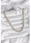 Pirinç Mix Renk Zirkon Taşlı Yıldız Model VIP Exclusive Seri Kadın Kolye - TJ-BKO9544