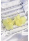 Pirinç Sarı Renkli Flora Küpe - TJ-BKP9261