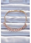 Pirinç Vip Seri Altın Renk Pembe Zirkon Taşlı Bileklik - TJ-BB6325